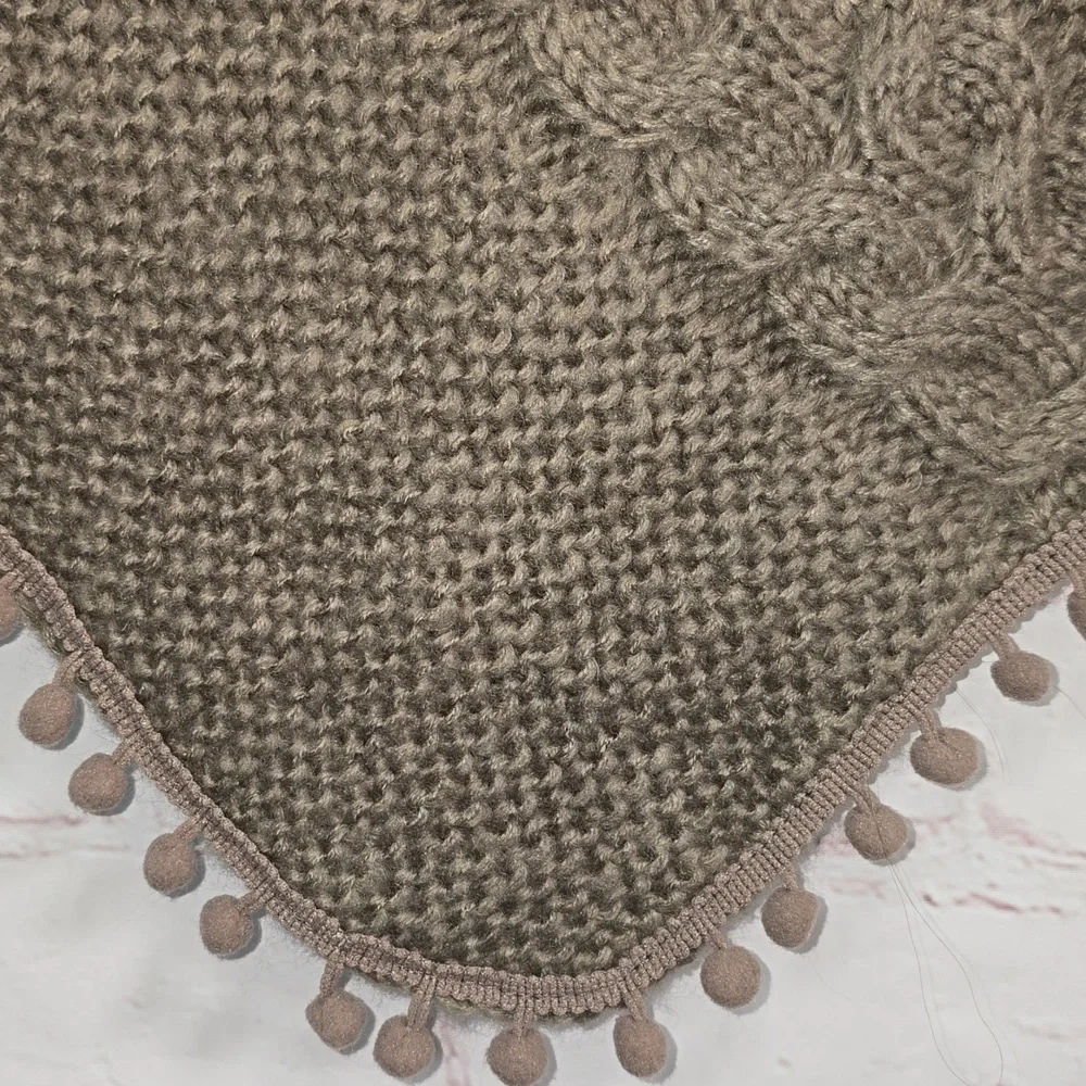 Love Of Fashion Taupe Neck Poncho 100% Acrylic NWT